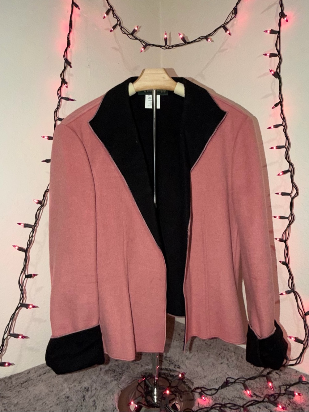 Harve Benard Rose Pink Blazer with Black Trim